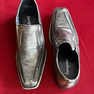 Metallic Silver Men's Loafers